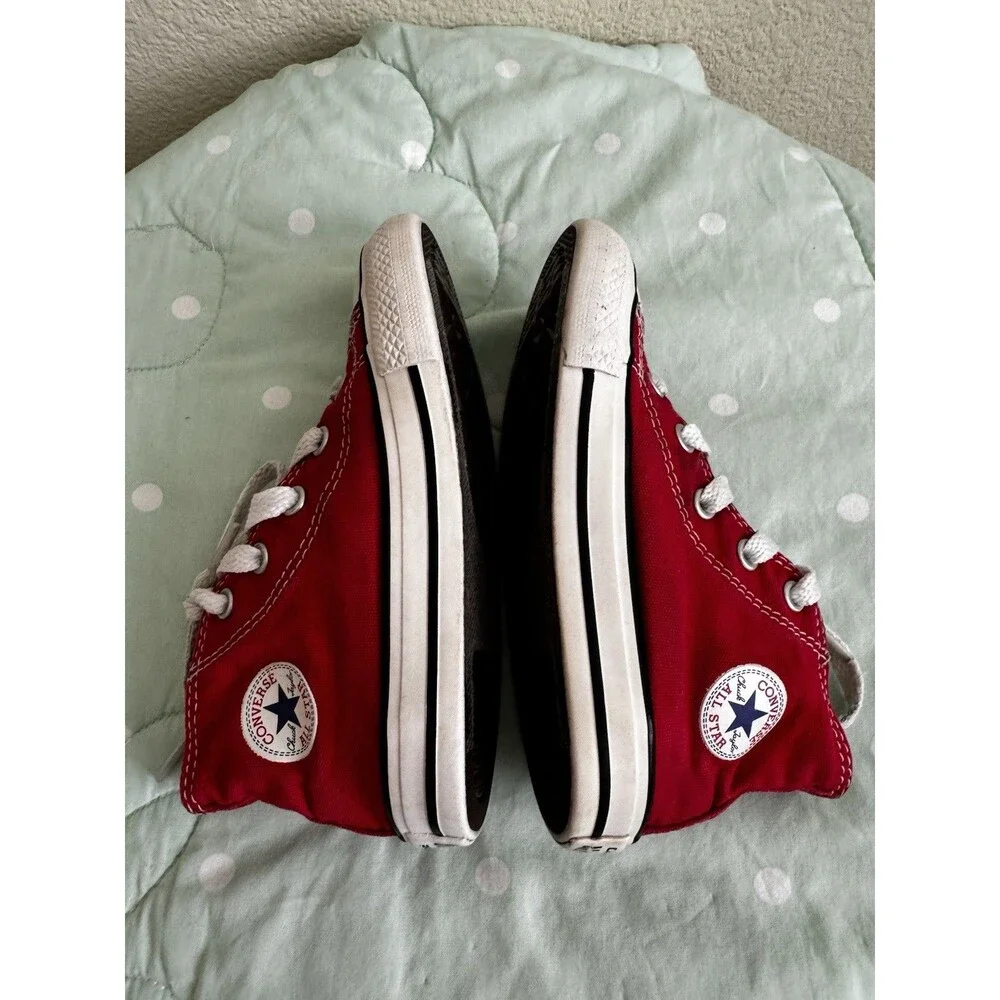Converse Chuck Taylor All Star Unisex Kids Red High Top Lace Up Textile US 8